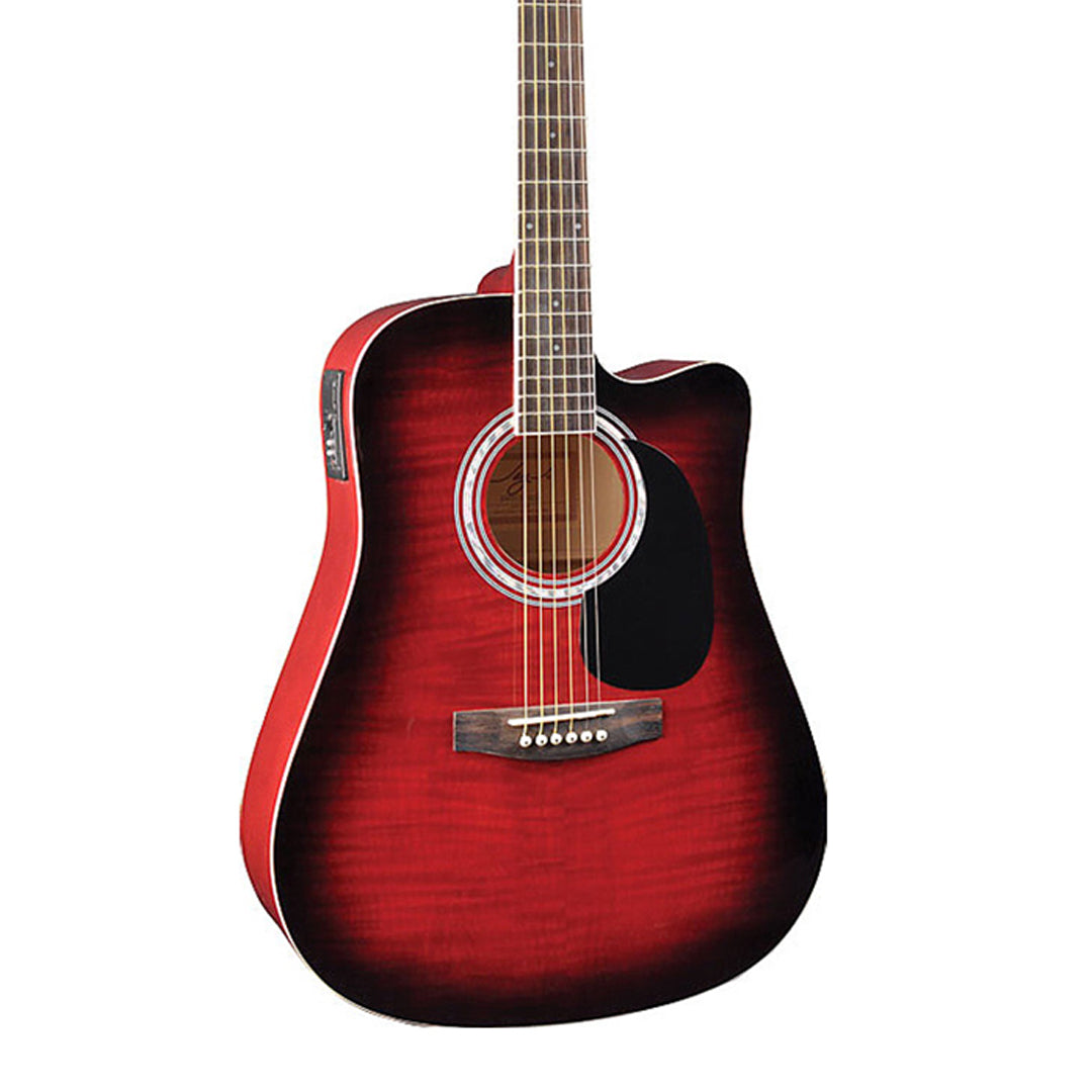 Jay Turser JJ45FCET Acoustic Guitar ( RED SUNBURST )